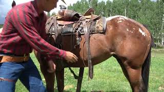 How to saddle a horse  Just Ranchin 1 [upl. by Atteram]