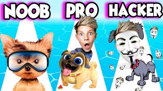 NOOB vs PRO vs HACKER In DOGGY RUN ALL LEVELS Prezley [upl. by Noiztneb]