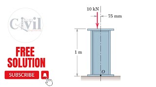 Replace the 10kN force acting on the steel column by an equivalent forcecouple system at point O [upl. by Bertha]