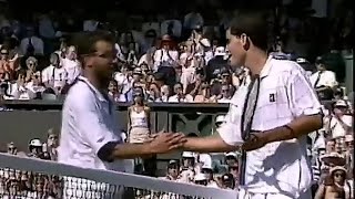 Pete Sampras vs Karsten Braasch 1995 Wimbledon R1 Highlights [upl. by Alekim]