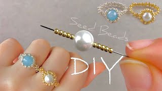 DIY Seed Bead Ring Tutorial  How to Make a Beautiful Beaded Ring [upl. by Jareen]