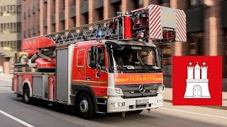 Abfahrt Drehleiter Feuerwehr Hamburg Winken [upl. by Artaed]