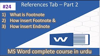 24 what is footnote and how insert footnote in ms word in urdu hindi [upl. by Osmen]