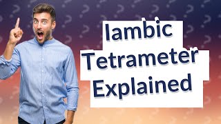 Is iambic tetrameter a structure [upl. by Josias]