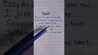 SNAP High and Fast Rosa Linn handwritten lyrics  rosalinnlyricssnap rosalinn snap lyrics [upl. by Michaeline]