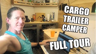 Ultimate 5x8 Cargo Trailer Camper Tour You wont believe what Ive packed in here [upl. by Hebbe]