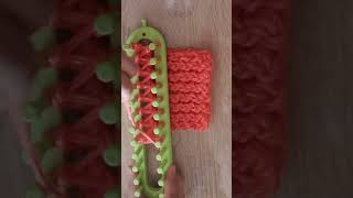 Knitting loom for beginners step by step النول المستطيل knitting crochet loom scarf [upl. by Lari]