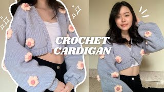 PUFFY FLOWERS CROCHET CARDIGAN [upl. by Marba4]