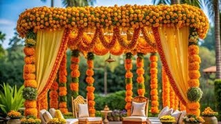 mandap decoration design idea 💡  haldi decoration🌼  Mehandi decoration🌿🍀  wedding special🪷 [upl. by Eve]