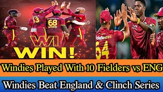 Windies played with 10 players vs England  Windies beat England and clinch ODI series [upl. by Gutow]