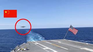 A Chinese Fighter Jet TRIES to Land on a US Aircraft Carrier Then THIS Happened [upl. by Anayhd]