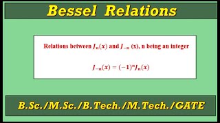 Relation of Bessel Functions Jnx  Bessel Equations  Hindi [upl. by Aelsel]