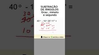 ❎SUBTRAÇÃO DE ÂNGULOS angulos matemáticabásica geometria matematica [upl. by Enelyw416]