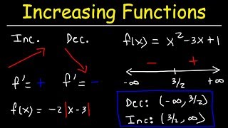 Increasing and Decreasing Functions  Calculus [upl. by Almeta]