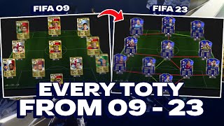 EVERY TEAM OF THE YEAR TOTY FROM FIFA 09 TO FIFA 23 [upl. by Niledam]