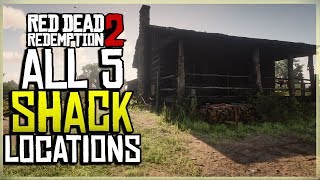 5 SHACKS MAP LOCATIONS  100 COMPLETION REQUIREMENT  RED DEAD REDEMPTION 2 [upl. by Geiger964]