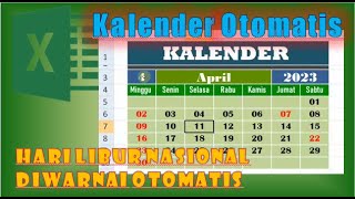 Tutorial Mewarnai Hari Libur Nasional Pada Kalender Otomatis Auto Update di Excel [upl. by Nayb567]