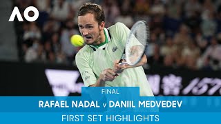 Rafael Nadal v Daniil Medvedev 1st Set Highlights F  Australian Open 2022 [upl. by Htaek]