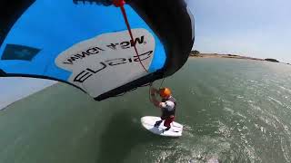 Wing Foiling Gybe attempts crash reel filmed off Bambu Blu Ilha do Guajiru [upl. by Nudnarb715]