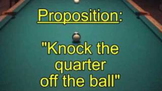 Pool and billiards quothit the quarter off the ballquot coin proposition or trick shot HSV B48 [upl. by Wyn]