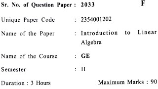 Introduction to Linear Algebra 2nd semester du sol previous year questions sol delhiuniversity [upl. by Notyal]