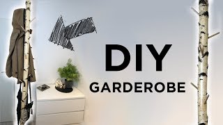 Garderobe bauen aus Baumstamm  Birke  DIY [upl. by Yrekcaz]