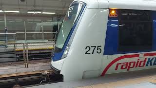 LRT Kelana Jaya Line  Bombardier Innovia Metro 300 Arriving KL Sentral Set 75 [upl. by Nnaeirual]