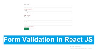 Form Validation in React JS [upl. by Balliol]