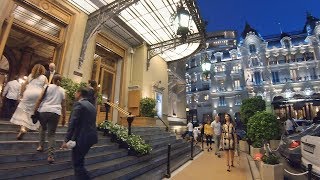 Walking MonteCarlos CASINO SQUARE at NIGHT in Monaco French Riviera [upl. by Tallu]