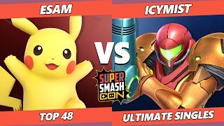 SSC Fall Fest Top 24  ESAM Pikachu Min Min Vs IcyMist Samus SSBU Ultimate Tournament [upl. by Nosille]