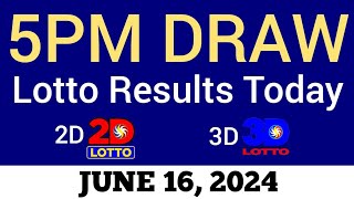 Lotto Result Today 5pm Draw June 16 2024 Swertres Ez2 PCSO Live Result [upl. by Ahsenev]