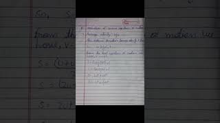 Derivation of second equation of motion newton shortvideos [upl. by Middendorf]