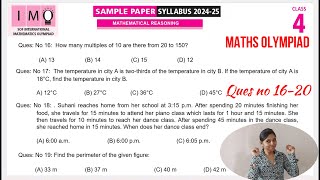 IMO Class 4 Maths Olympiad Sample Paper Ques no 1620  Maths Olympiad Mock Test for Class 4 [upl. by Yattirb]