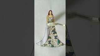 Do you like dress design with washi tape  glitter😍🦋💙 fashion fashionstyle art viralvideo short [upl. by Samaj]