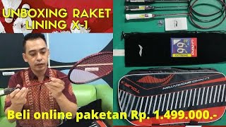 UNBOXING RAKET LINING XIPHOS 1 atau X 1 [upl. by Goodill]