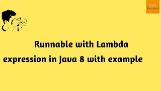 Runnable with lambda in java 8 [upl. by Lattonia]