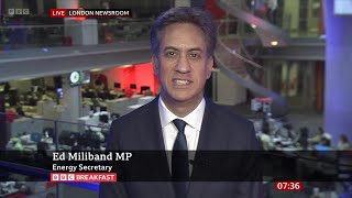 Ed Miliband MP Secretary Of State For Energy Security And Net Zero On BBC Breakfast 25072024 [upl. by Oeht]