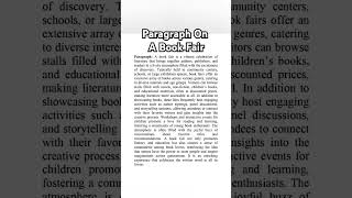 Paragraph On A Book Fair paragraph paragraphwriting paragraphs education english YTTGuys [upl. by Butch39]