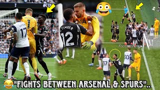 😂FULL VIDEO🎥 Arsenal amp Spurs Fghts😡In London Derby Timber And Saka 😆Spurs 01 Arsenal [upl. by Ardnatal995]