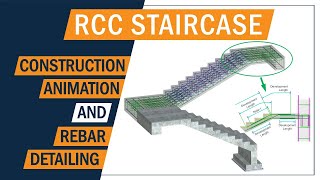 Stairs reinforcement  stairs rebar detailing  3d animation of stairs  Greyspace [upl. by Yleme349]