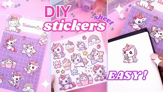 How to Make Stickers DIY paper Stickers  Handmade Stickers  Homemade Stickers  DIY Sticker Sheet [upl. by Anerom844]