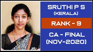 CA FINAL RANK 9  SRUTHI P S KERALA EXCLUSIVE INTERVIEW in Malayalam by Fayiz Muhammed [upl. by Aseek]