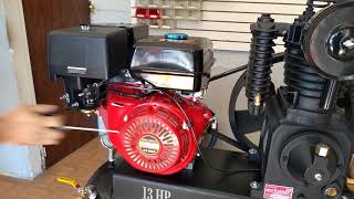 Compresor motor a gasolina 13 hp 300 litros Llanteras Moviles [upl. by Lanfri]