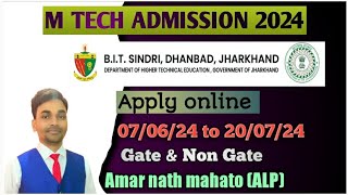 Bit sindri mtech admission 2024Mtech with Gate Mtech without Non gatenext jharkhand [upl. by Vookles70]