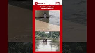 Floodlike conditions in UP’s Auraiya district [upl. by Yentroc]