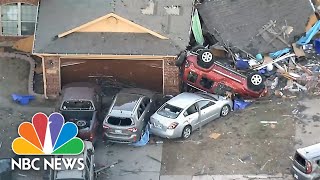 Watch Aerial footage shows Oklahoma tornado damage [upl. by Asnerek]