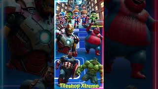 Team Avengers Part 9 Ironman 🆚 Spiderman 🆚 Captain America 🆚 Hulk Monster coffindance tileshop [upl. by Cerf803]