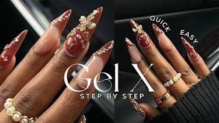 HOW TO Create Beautiful Builder Gel Overlay Nails  For Beginners at Home [upl. by Colligan]