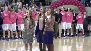 The Agee Sisters National Anthem Belmont University Feb 2016 [upl. by Ecitnirp]