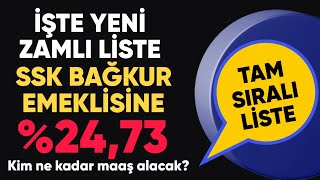 Temmuz 2024  Tam sıralı maaş tablosu  Ssk Bağkur emeklisi ne kadar maaş alacak [upl. by Markson]